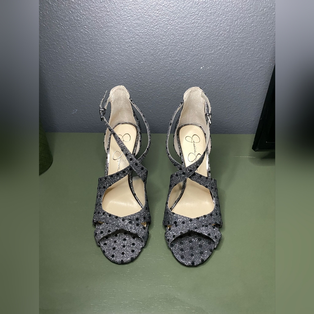 Jessica Simpson Black Polka Dot Heels